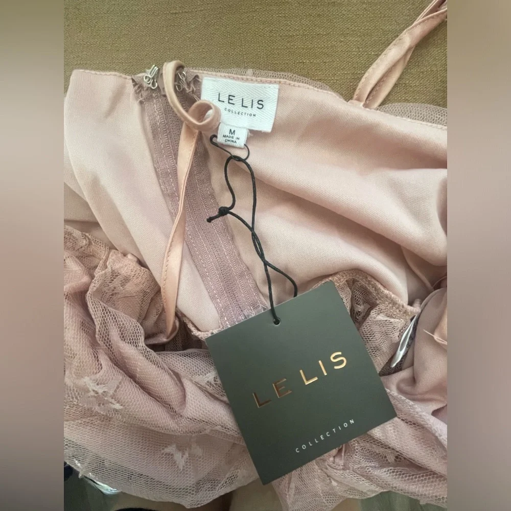 Pink Lily Moving To The Beat Blush Star Applique Twist Front Tulle Tank